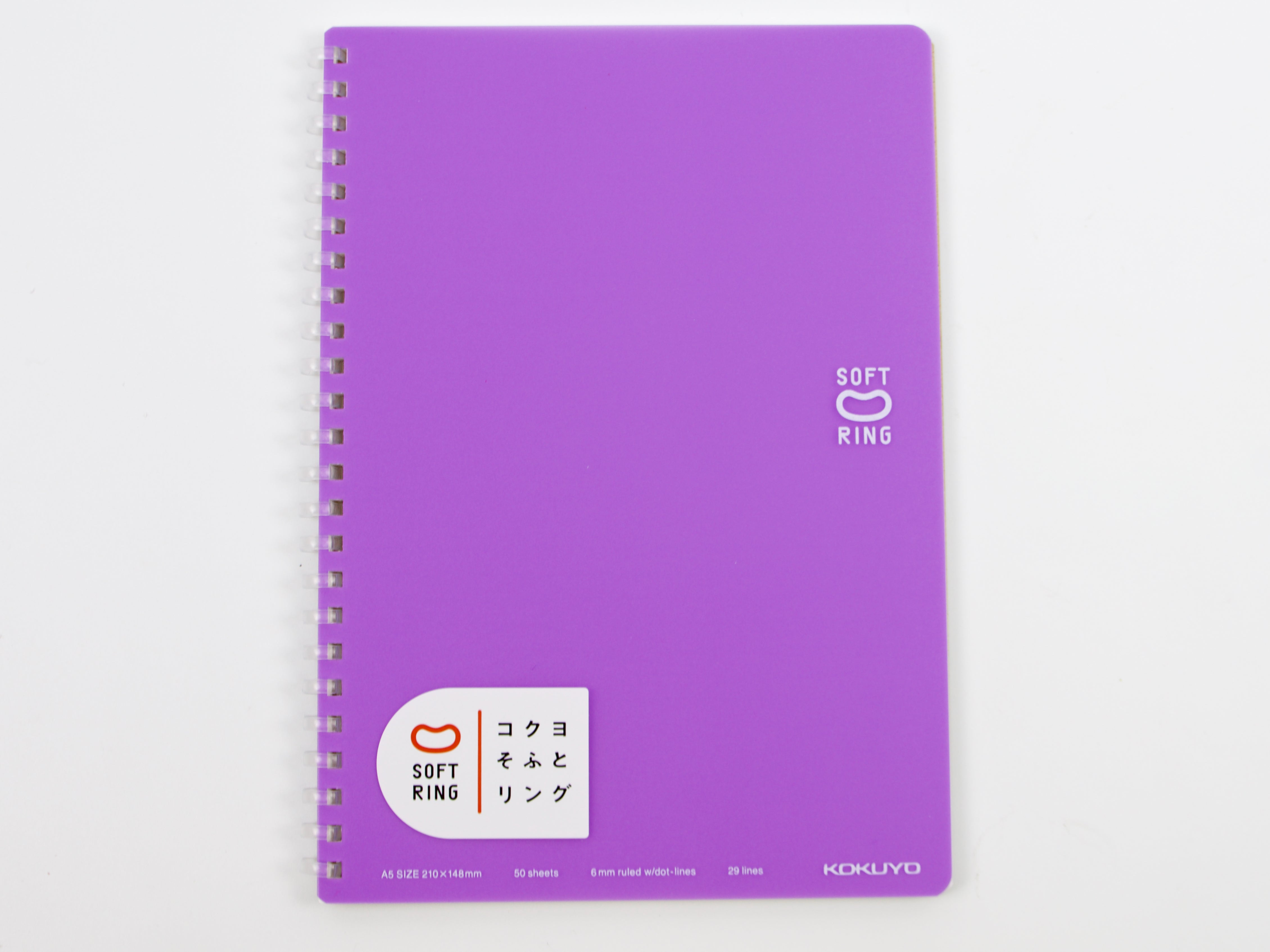 Kokuyo Sooofa Soft Ring Notebook - 4 mm grid - 80 Sheets - Wide A5 - P – IRO